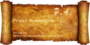 Prusz Armandina névjegykártya